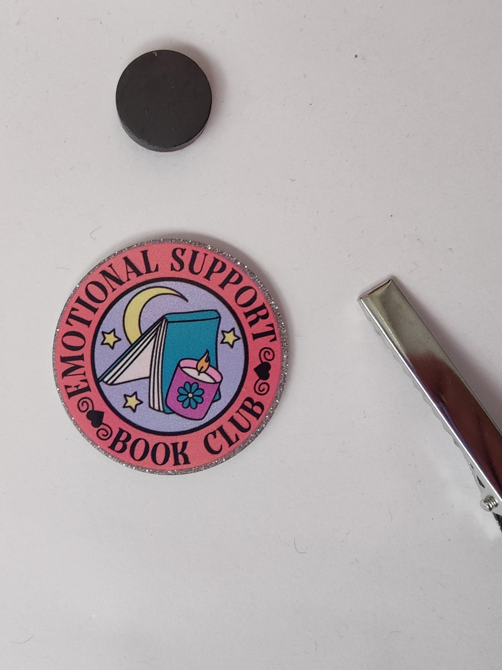 Custom Handmade Character Magnet or Hair Clip- Book Club